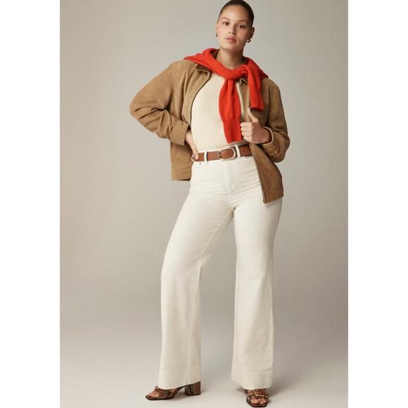 J.Crew Wide-Leg Corduroy Trouser in Ivory Size 29 NEW - Picture 1 of 9